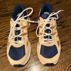 Salomon X-Mission 4 Dark Sapphire Blue Tan Khaki Beige Sneaker 8.5